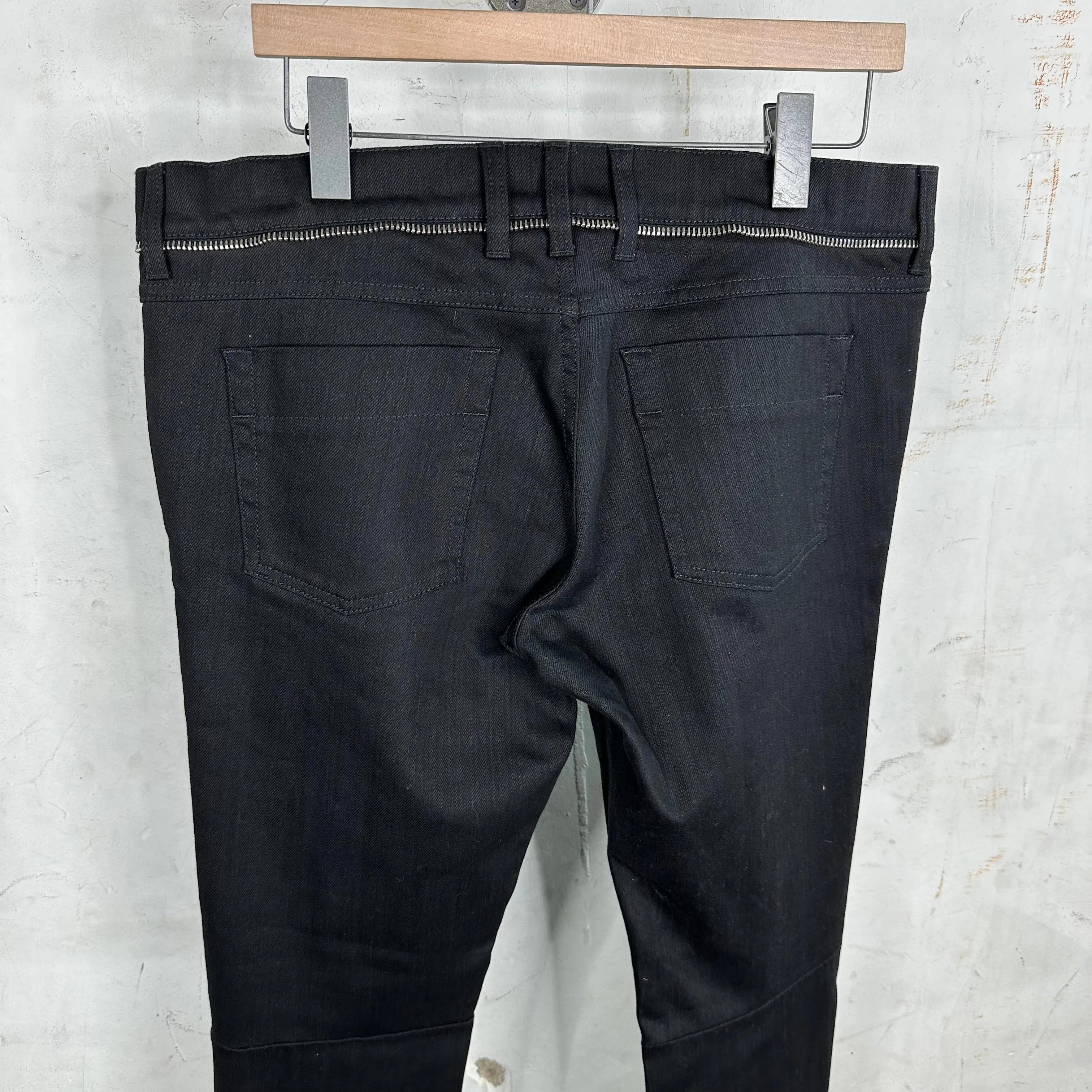 Gucci Black Zipper Biker Jeans