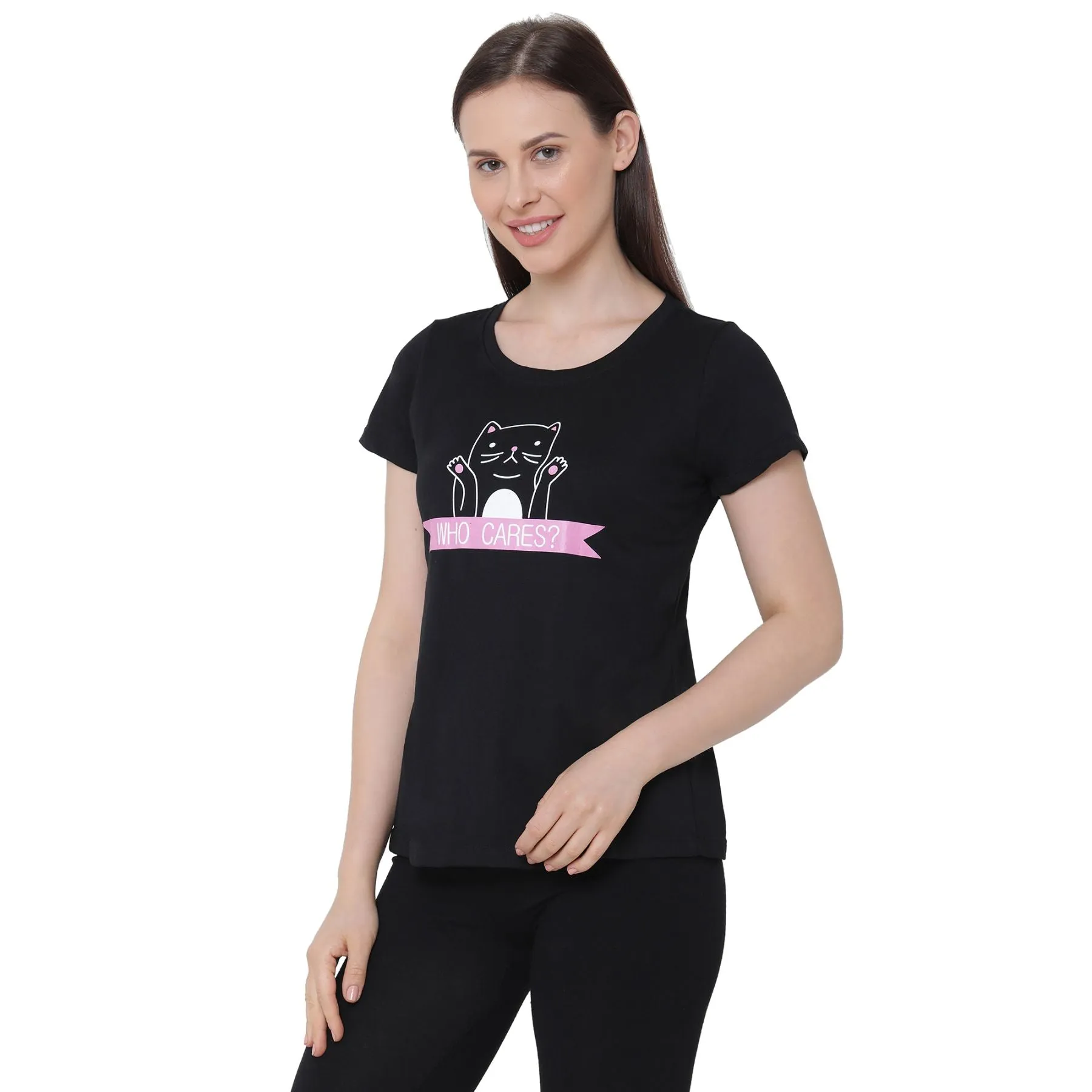 Half Sleeve Printed Soft Cotton Modal Lounge T-shirt NT-120