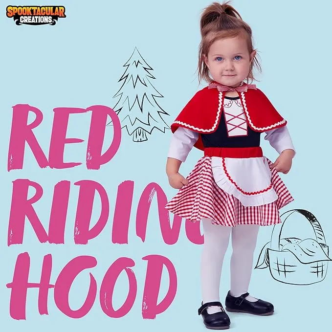 Halloween Baby Costume for Girls, Little Red Riding Hood Cape Outfit