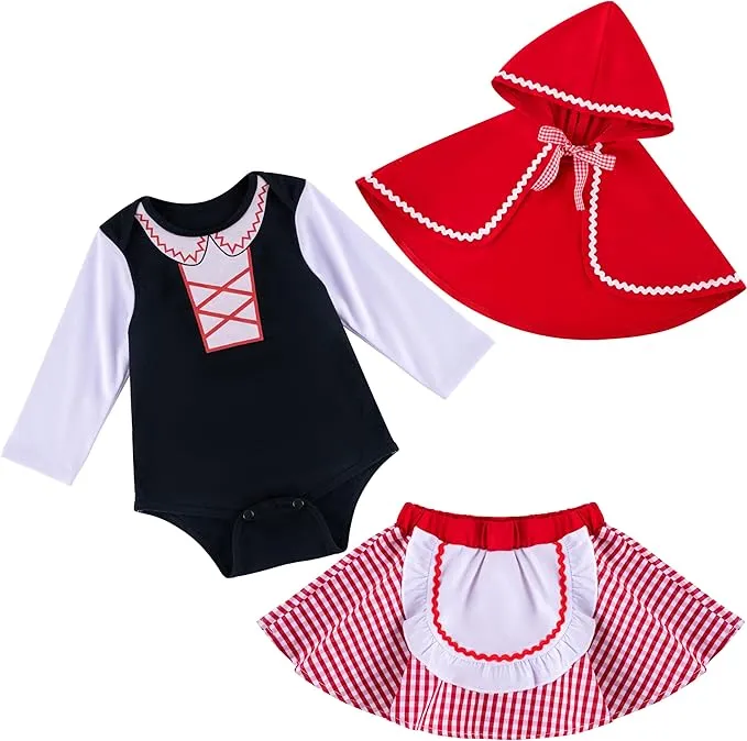 Halloween Baby Costume for Girls, Little Red Riding Hood Cape Outfit