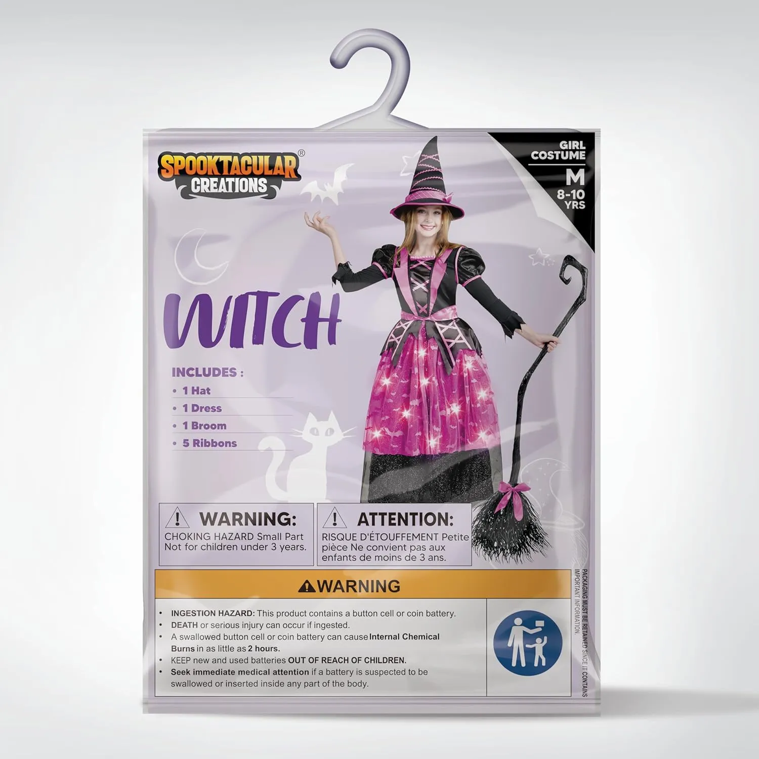 Halloween Witch Costume Kids, Pink