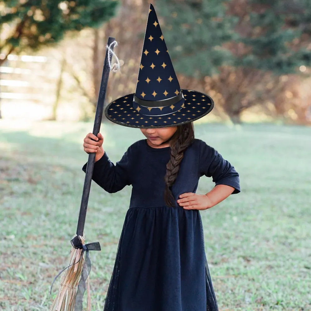 Halloween Witch Hat for Cosplay Parties or Birthday Celebrations-Starry Night