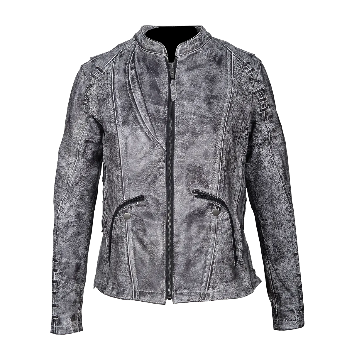 HML638WB Ladies Lightweight Acid Wash Goat Skin Leather Jacket