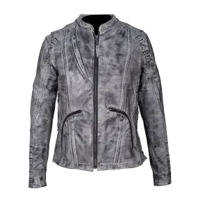 HML638WB Ladies Lightweight Acid Wash Goat Skin Leather Jacket