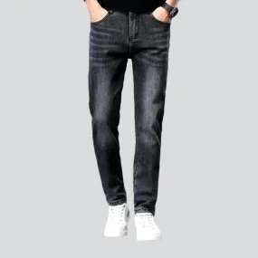 Insulated men's high-waist jeans