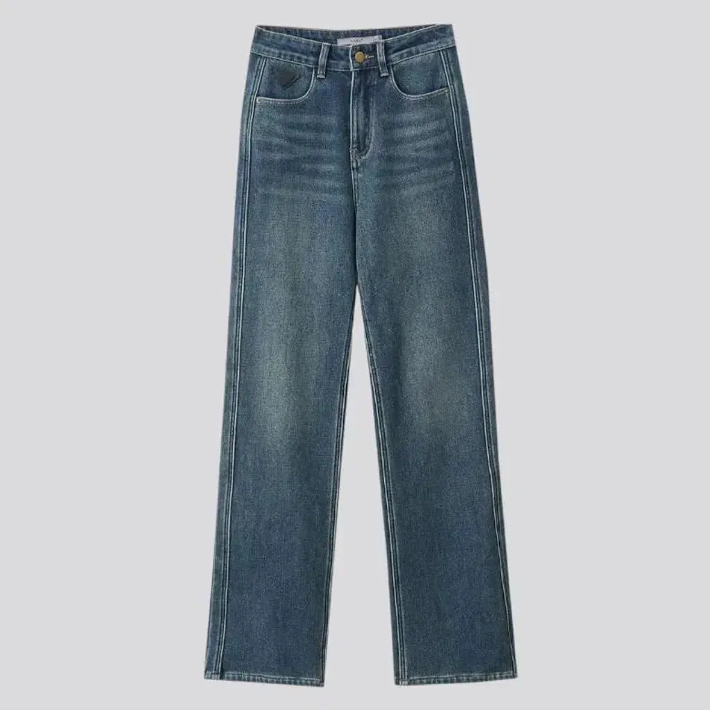 Insulated stonewashed jeans for women