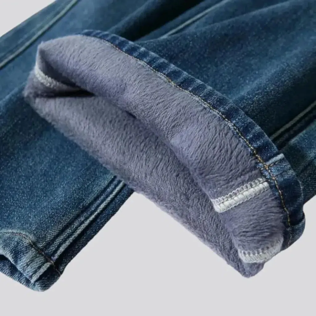 Insulated stonewashed jeans for women