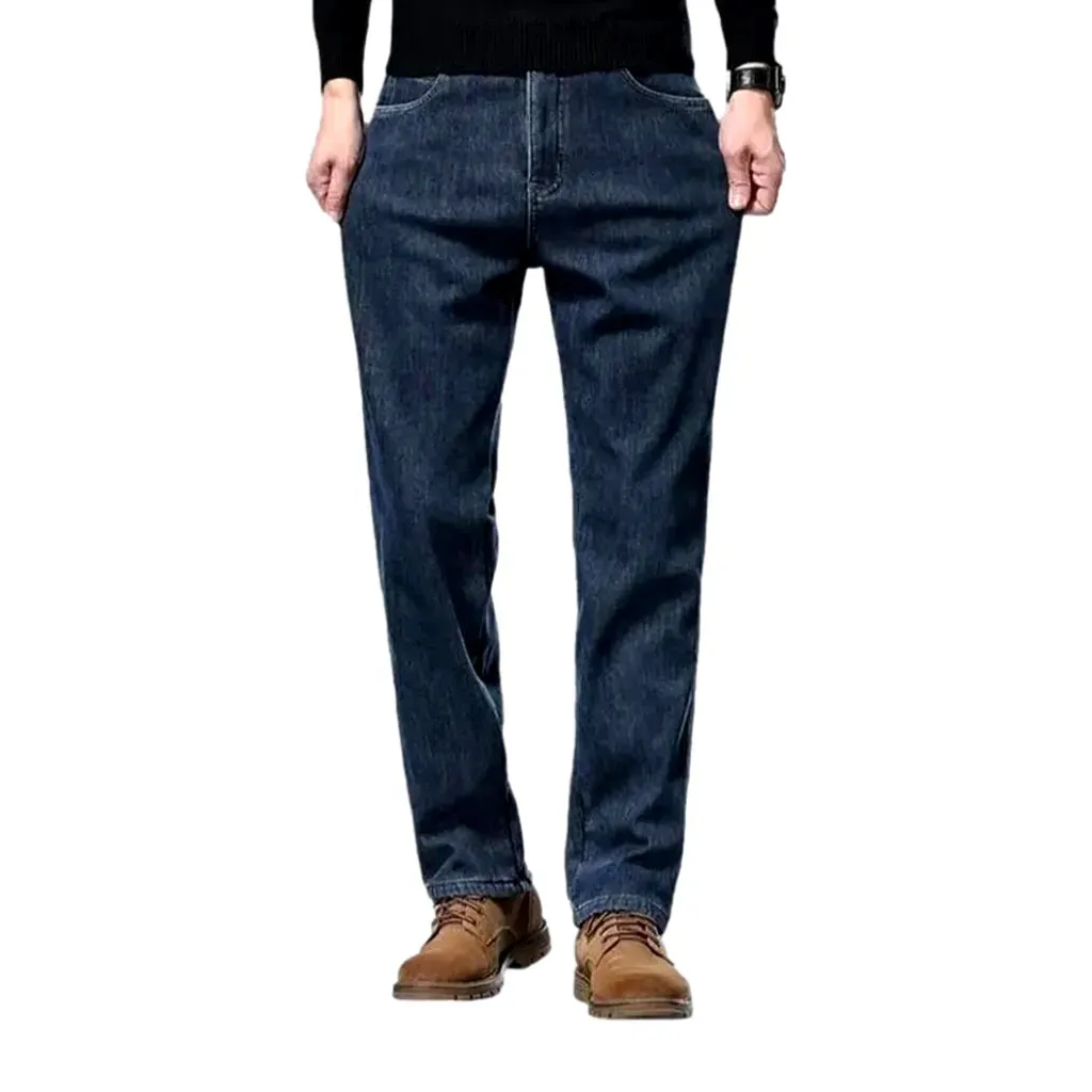 Insulated stretchable classic men's jeans