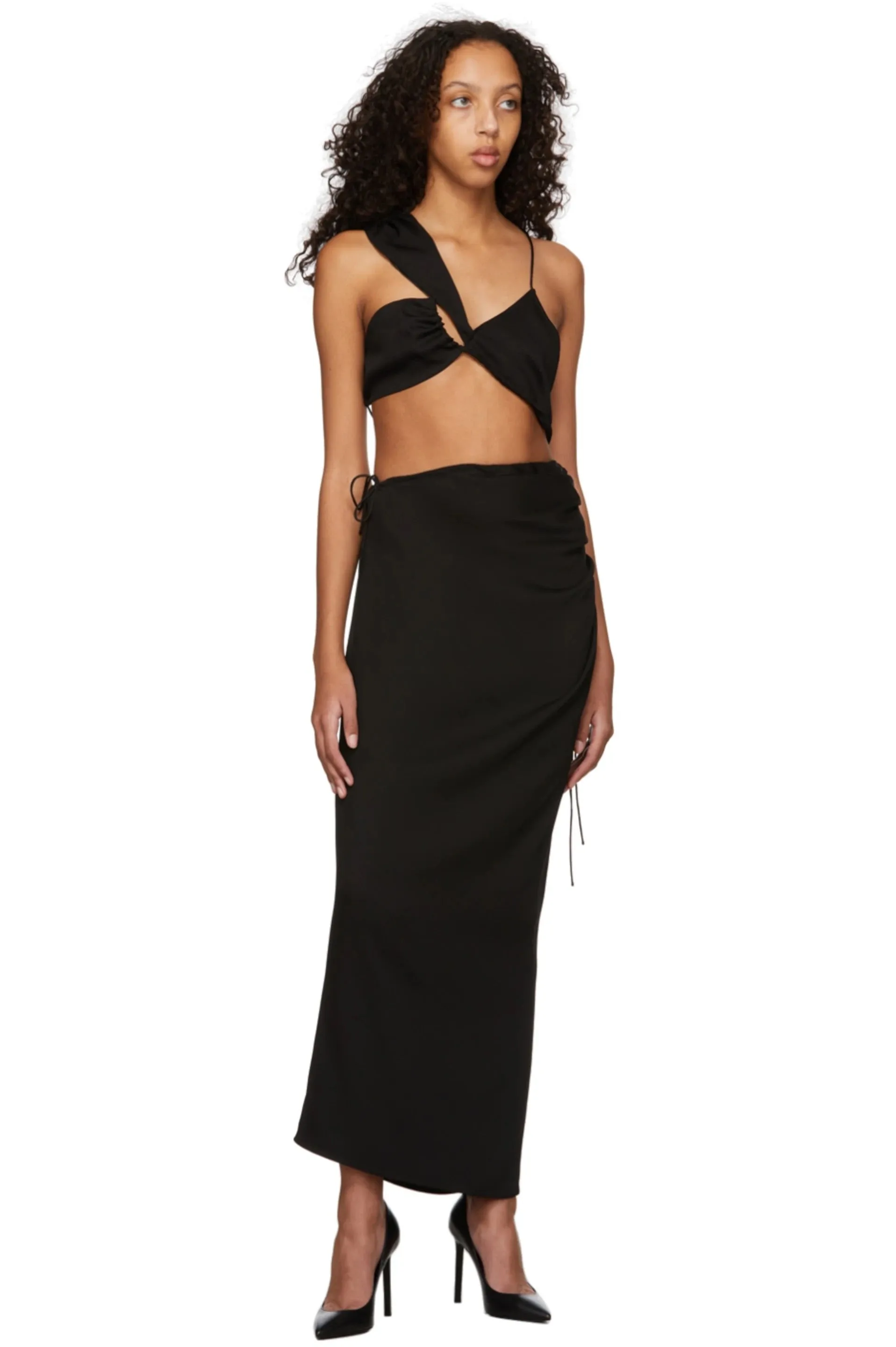 Interweave Black Wire Bandeau Dress