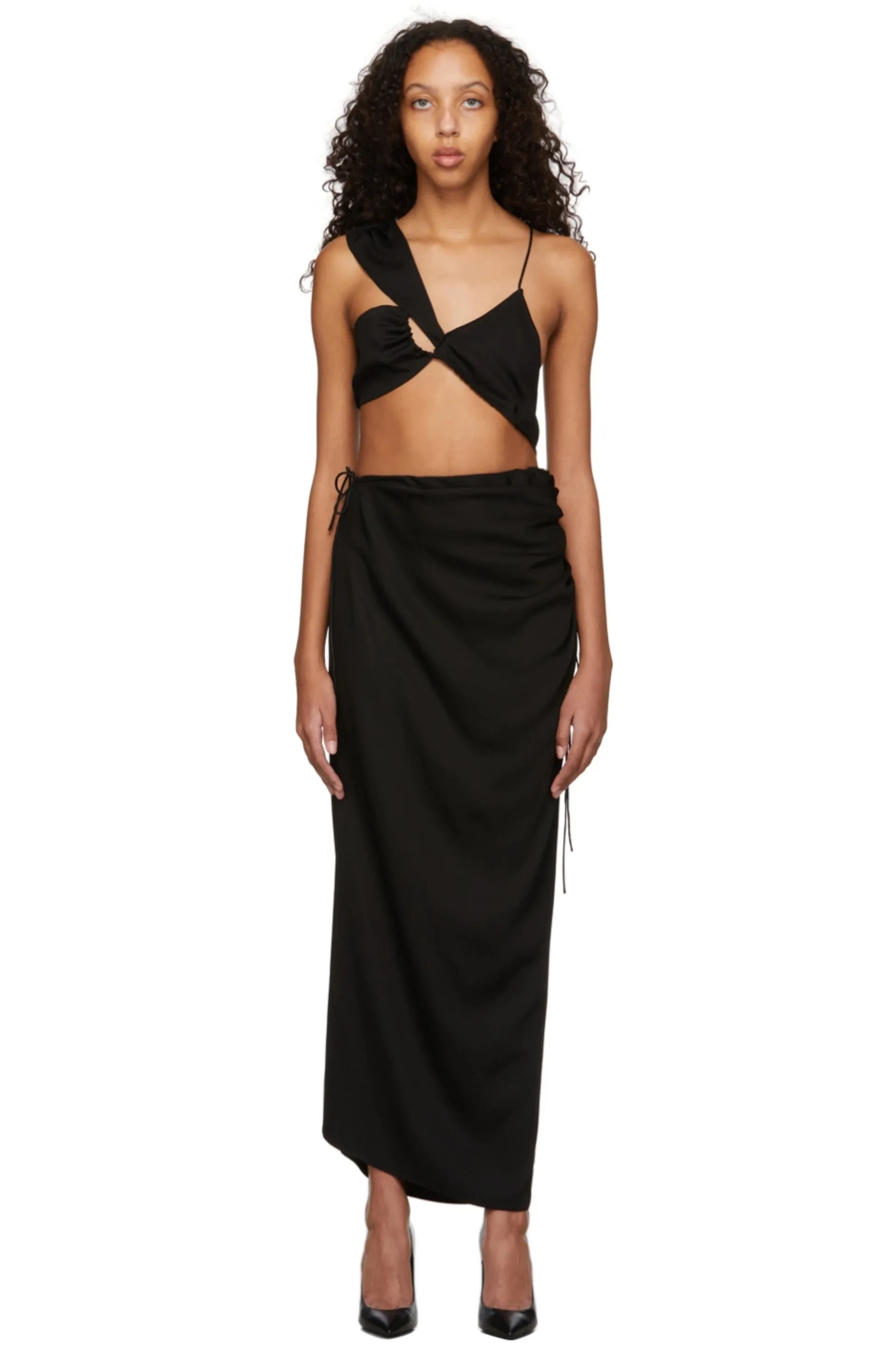 Interweave Black Wire Bandeau Dress