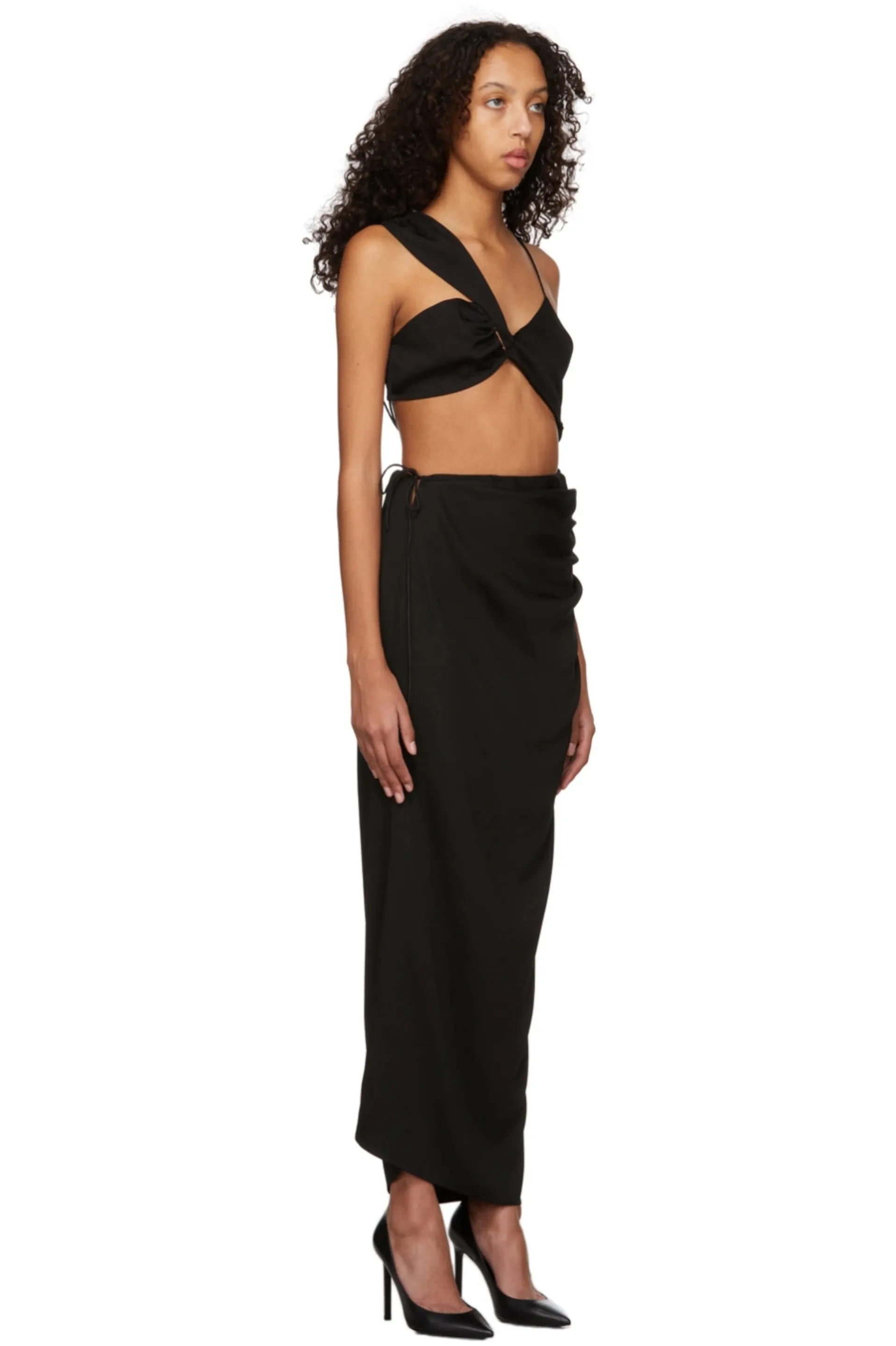 Interweave Black Wire Bandeau Dress