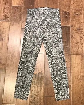 J BRAND “Snow Leopard” Mid Rise Skinny Legging Jeans