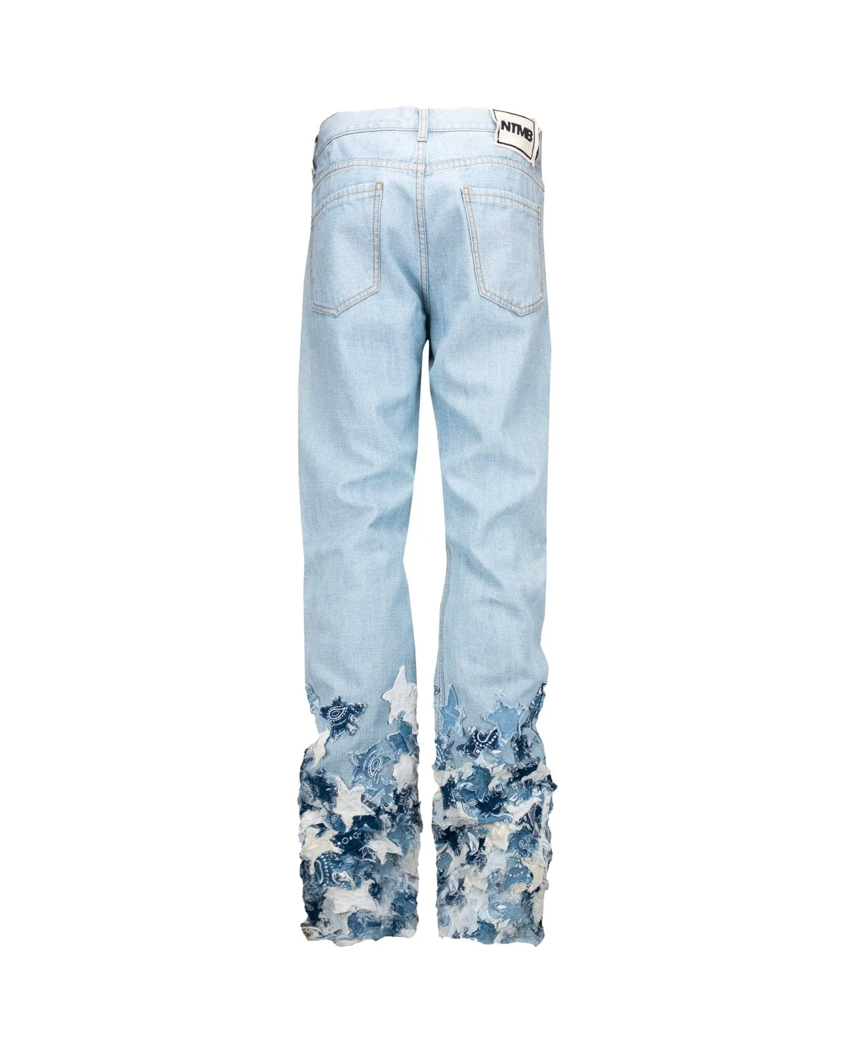 Jeans Patchwork Stars Embroidered