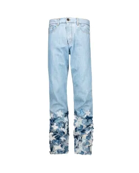 Jeans Patchwork Stars Embroidered