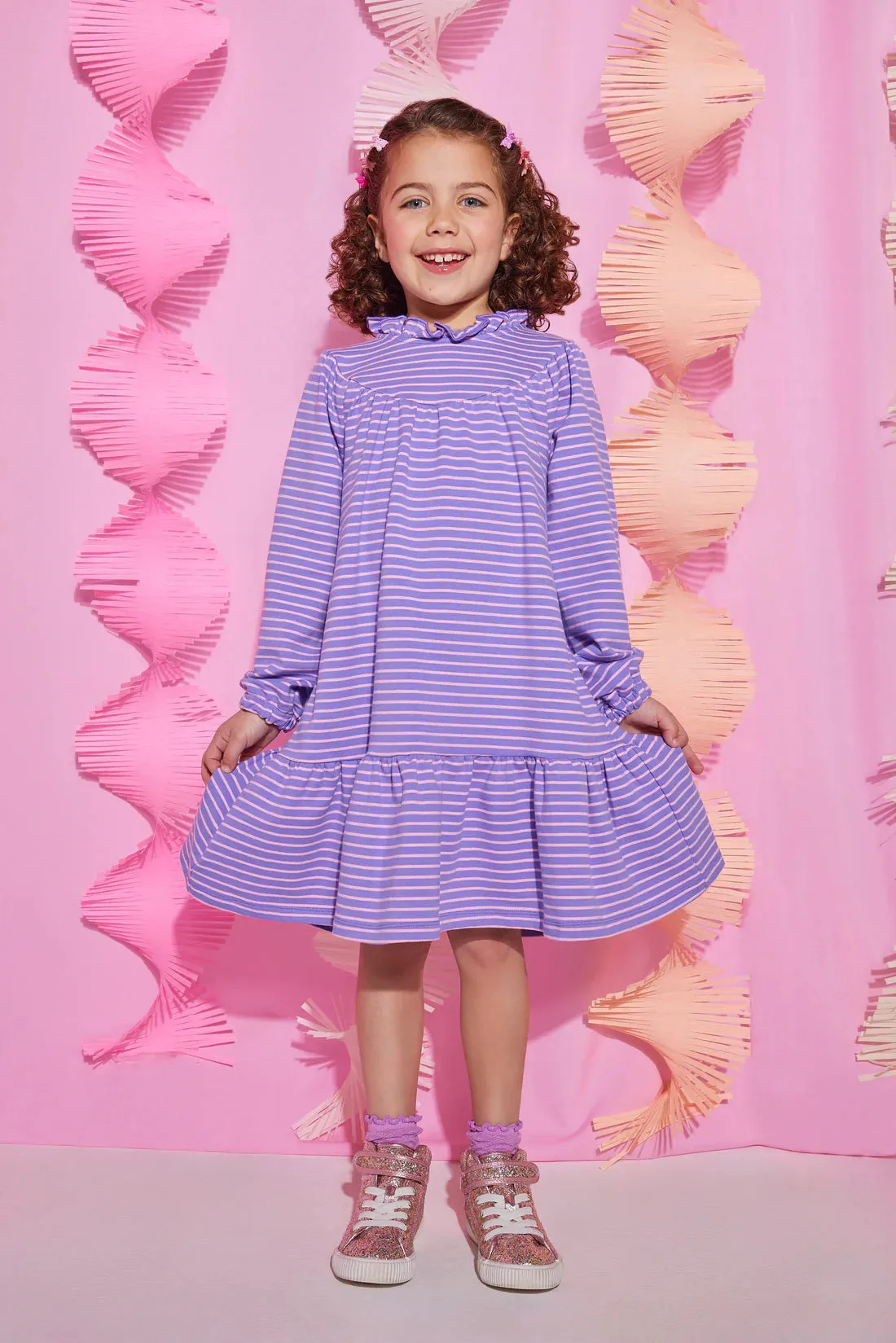 Jody Dress- Purple Stripe