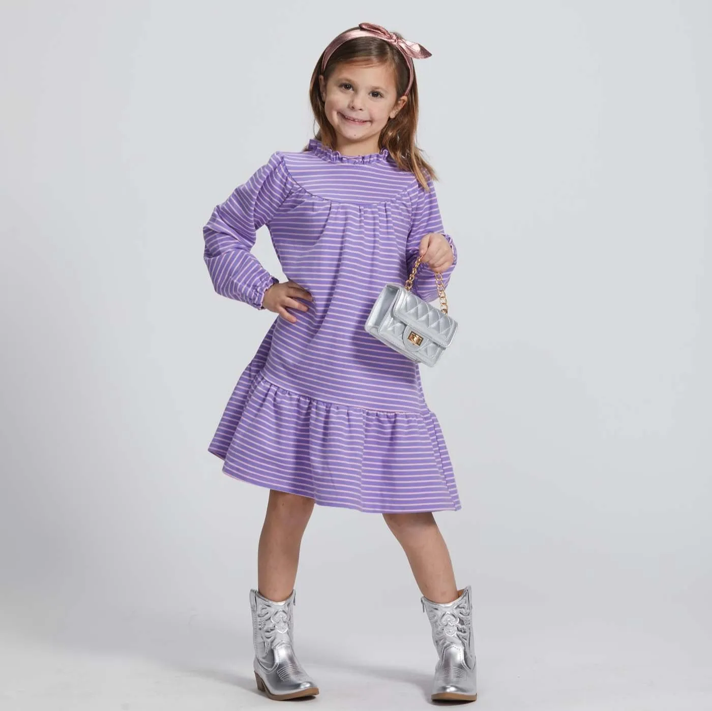 Jody Dress- Purple Stripe