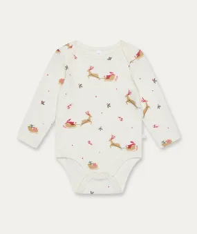 Jolly Journey Long Sleeve Bodysuit - Tofu Christmas Print