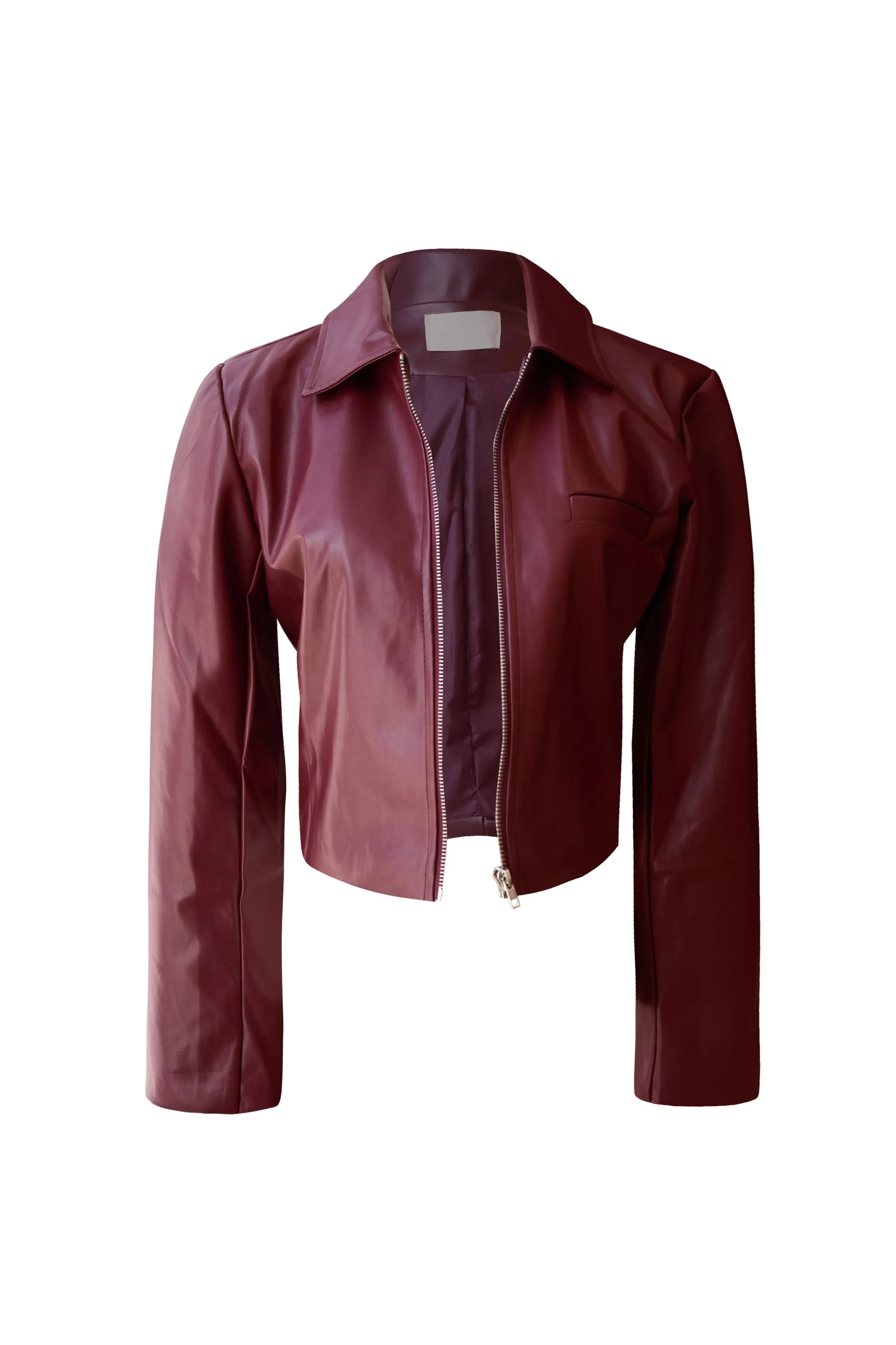 Jordanna Wine Vegan Leather Jacket