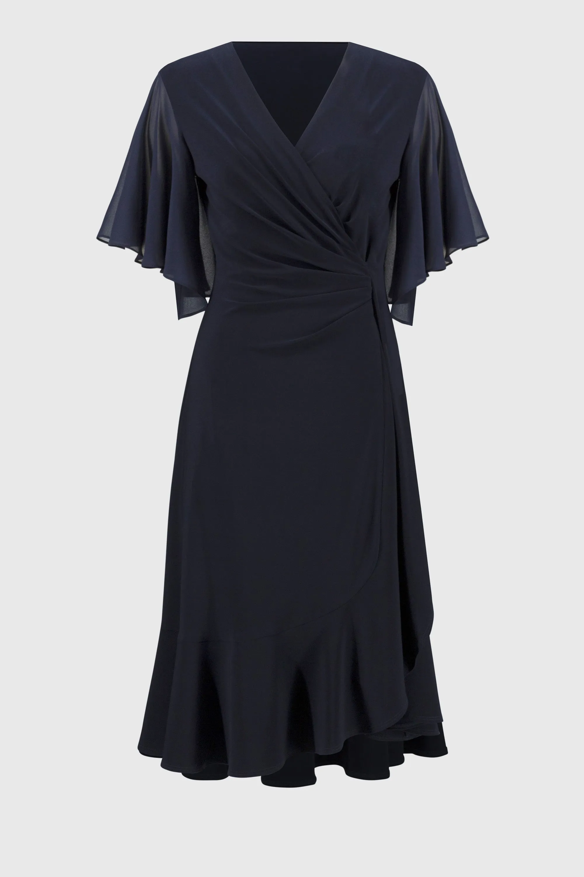 Joseph Ribkoff Chiffon Flowy Wrap Dress 251706 - Midnight Blue