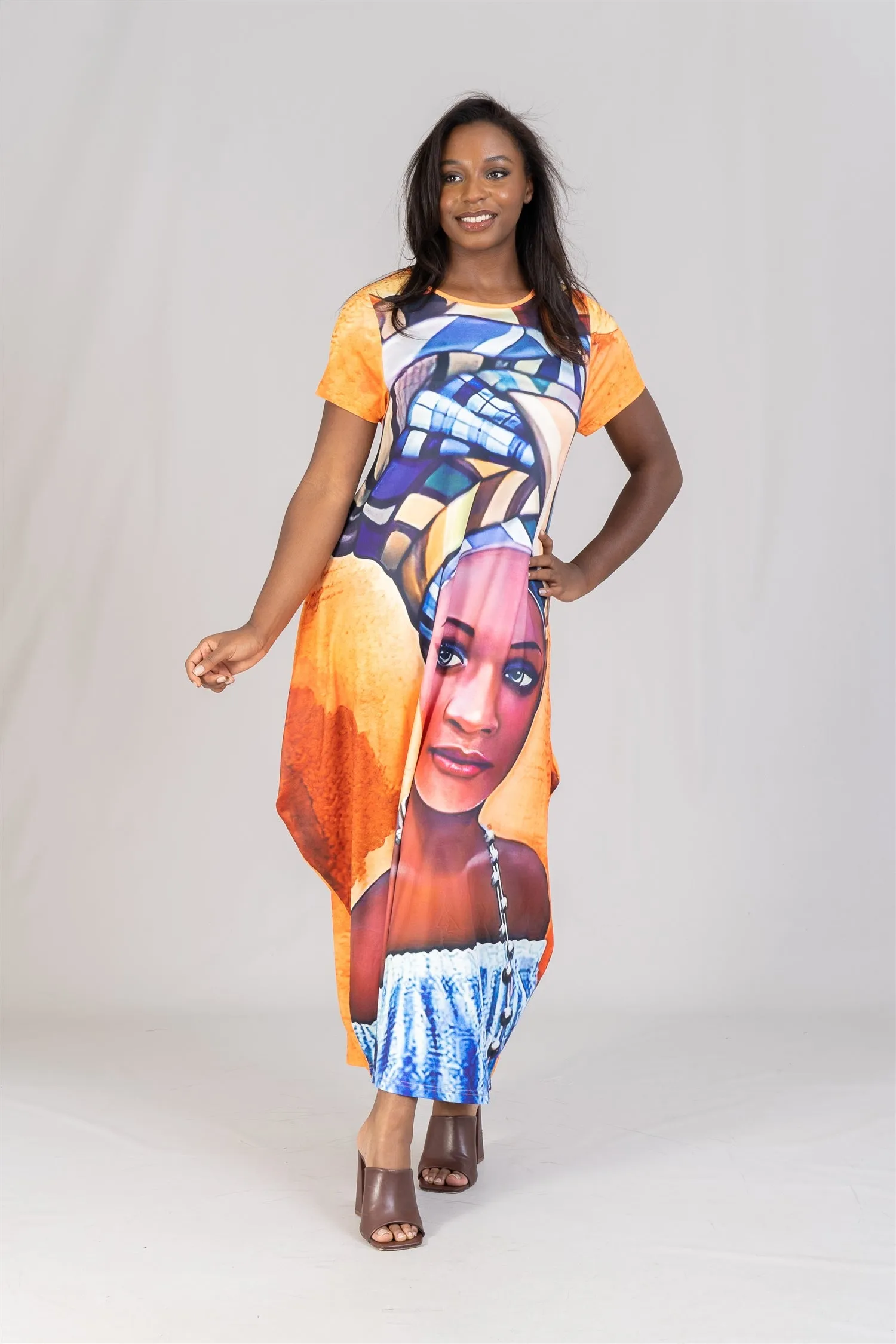 KaraChic CHH22028 Print Knit Maxi Dress