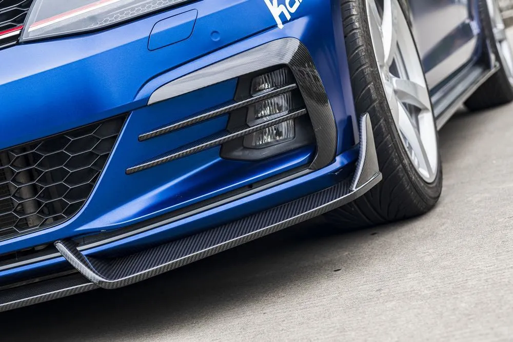 Karbel Carbon Dry Carbon Fiber Front Bumper Upper Valences for Volkswagen Golf GTI MK7.5