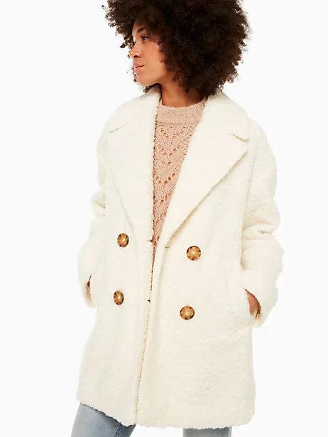 Kate Spade Women's Broome Street Teddy Coat French Cream OUMU1178 153