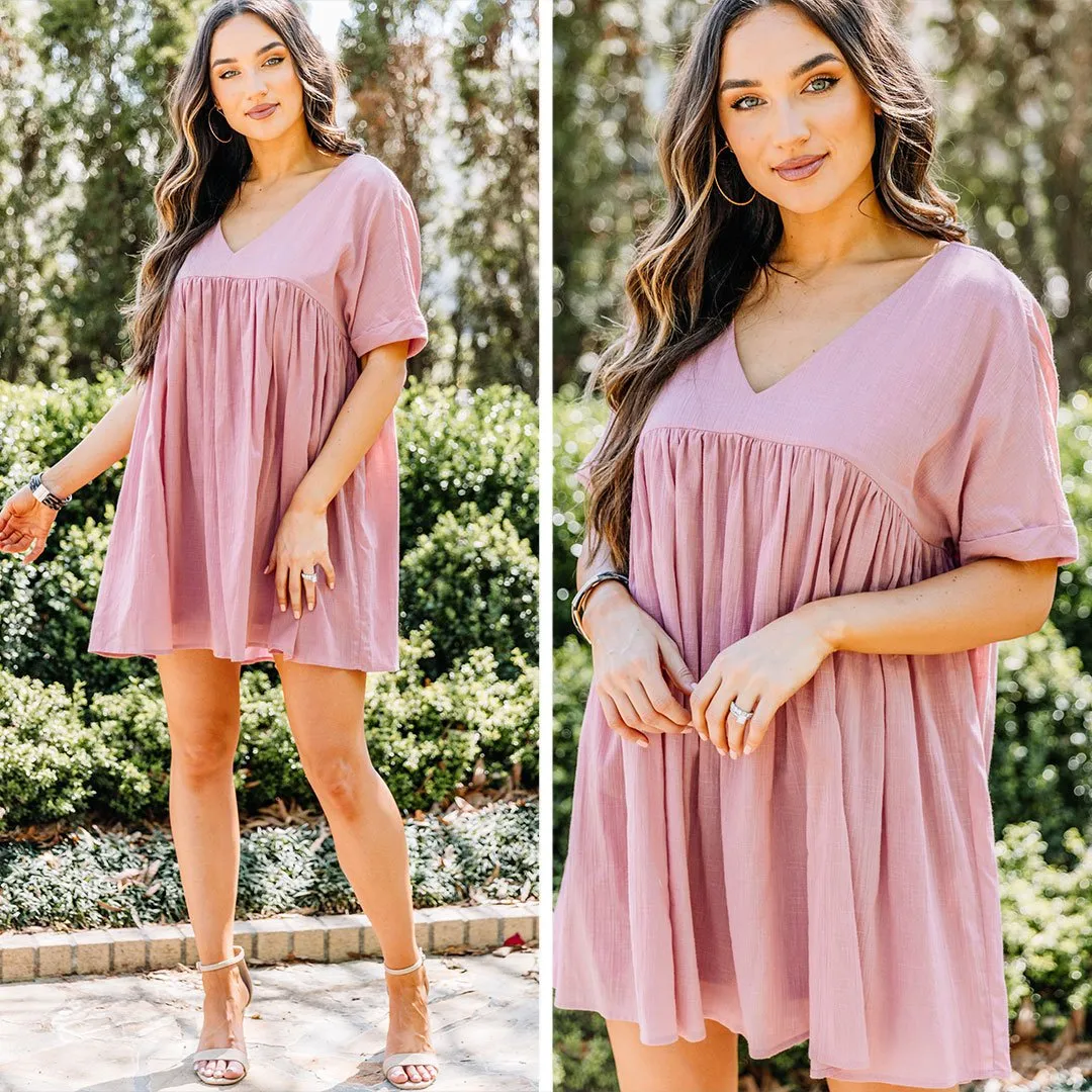 Keeping You Happy Rose Dust Pink Babydoll Dress