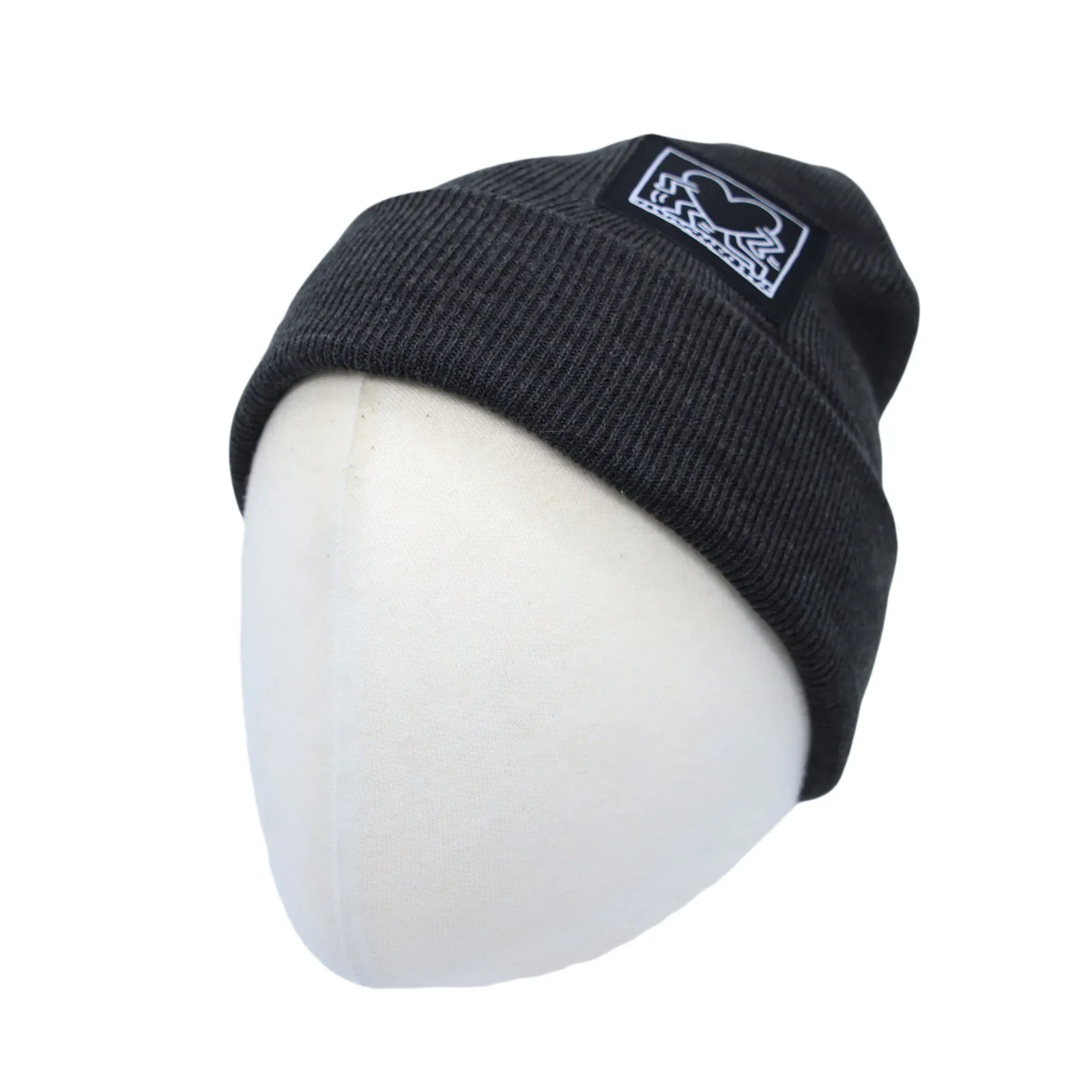 Keith Haring Skull Beanie Hat Heart Patch Watch Cap CR51310