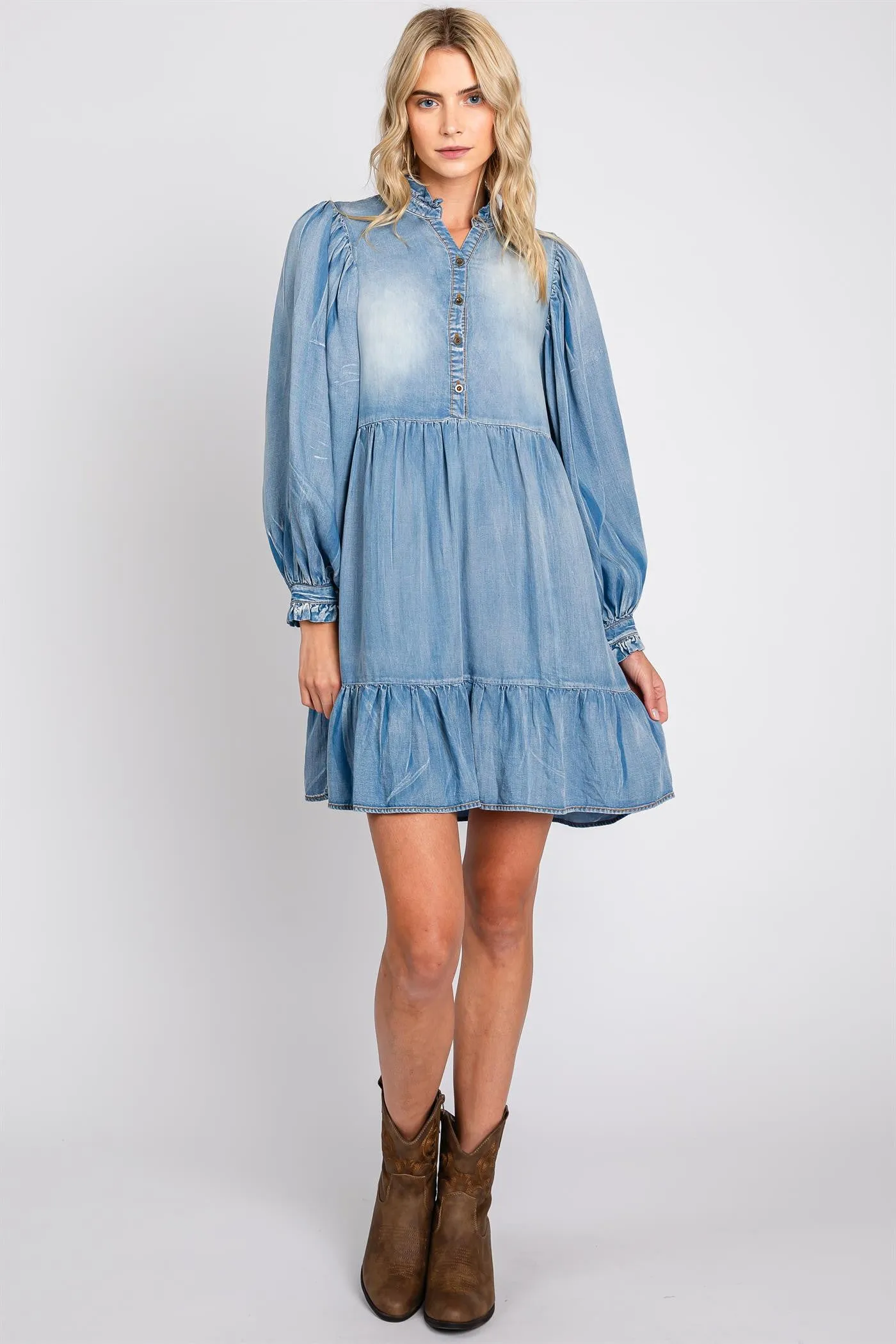 Kelsey Denim Babydoll Dress