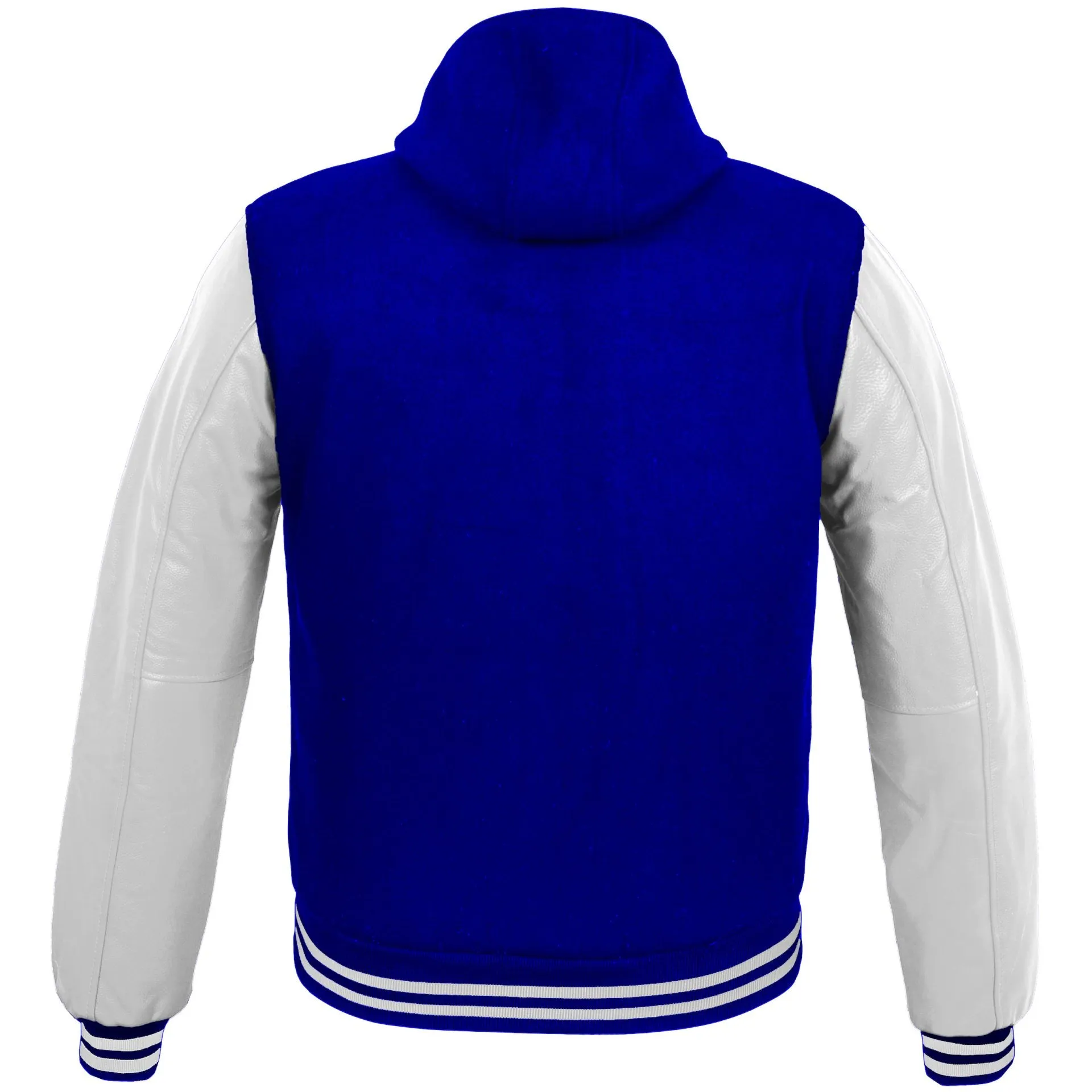 Kids Varsity Hoodie Wool Leather Navy Blue/White