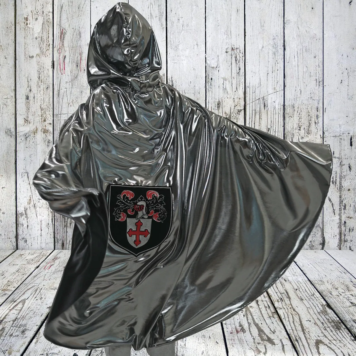 Knight Cape Costume with red crest - For Creative Play and Halloween