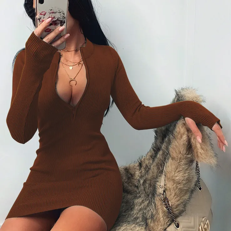 Knit Ribbed Mini Dress - Culture Heaven Special