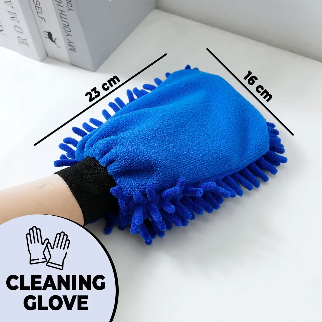 Kuber Industries Gloves | Microfiber Cleaning Gloves | Chenille Mitts for Kitchen | Hand Duster for Kitchen | 1000 GSM Hand Gloves | Double Sided Gloves | SHXNEFSST2 | Pack of 10 | Blue