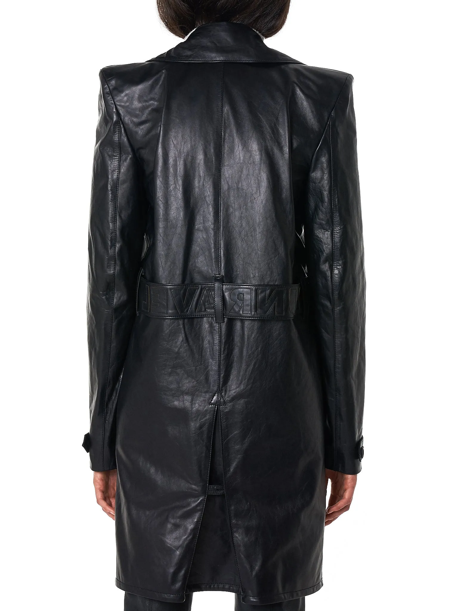 Leather Trench Coat (UWJA007E18216001-BLACK)