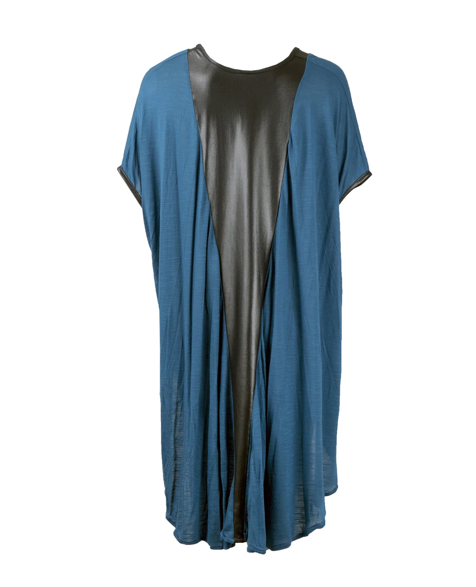 Leather V Cape - Cobalt