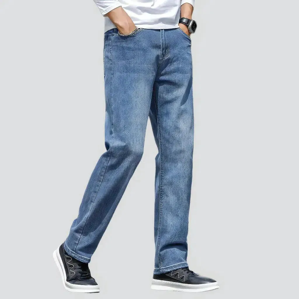 Light-wash men's straight jeans