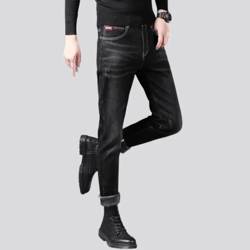 Lined slim-fit men's jeans