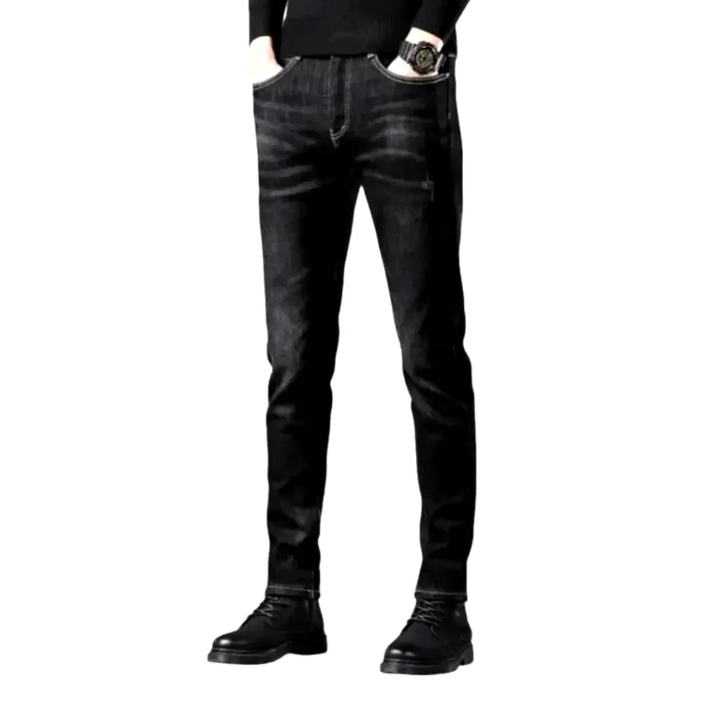 Lined slim-fit men's jeans