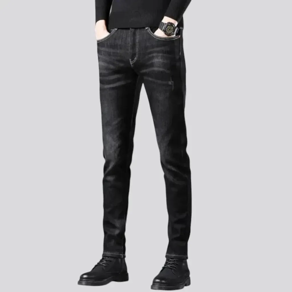 Lined slim-fit men's jeans