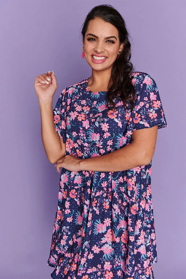 Lisbon Adorned Floral Dress