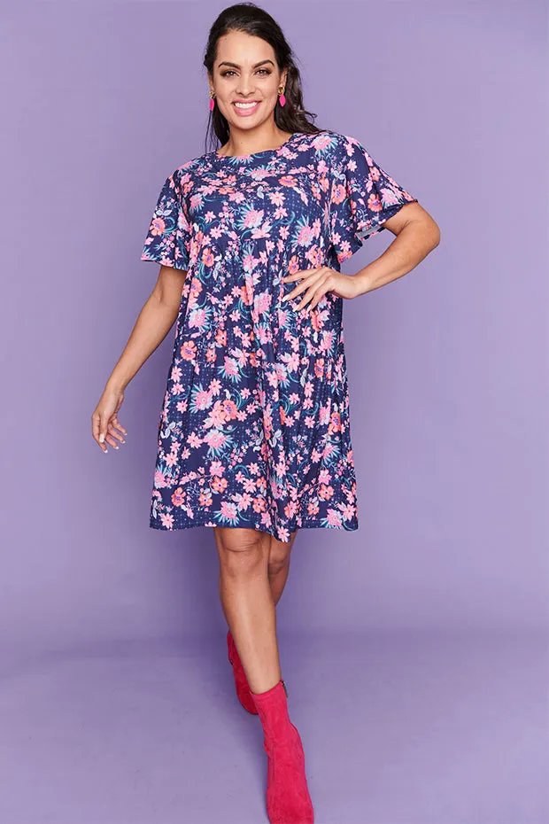 Lisbon Adorned Floral Dress