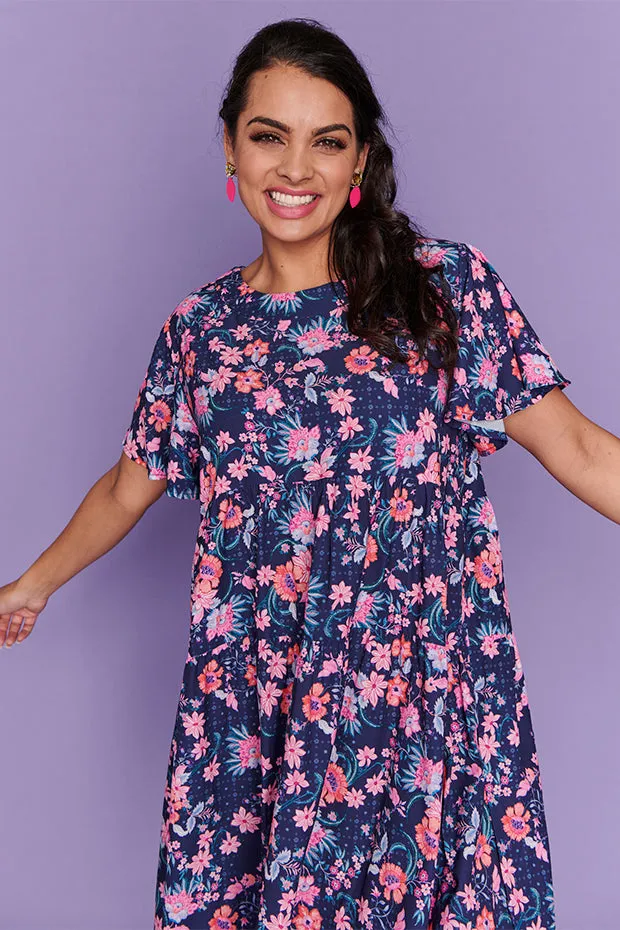 Lisbon Adorned Floral Dress