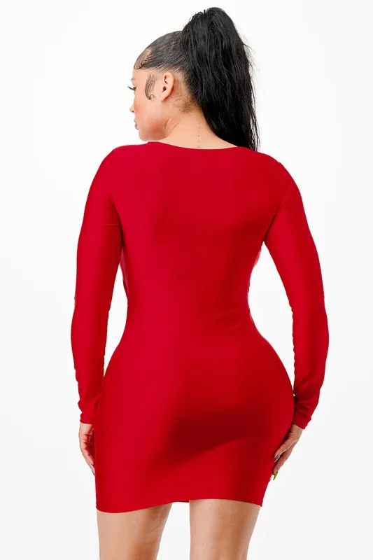 Long Sleeve Cutout Mini Dress