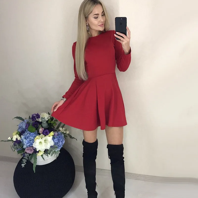 Long Sleeve Sexy Fashion Mini Dress