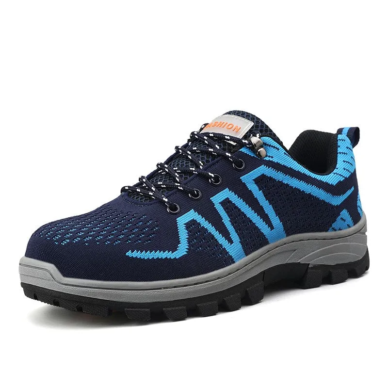 Man's athletic joker breathable comfortable platform hiking steel toe sneakers