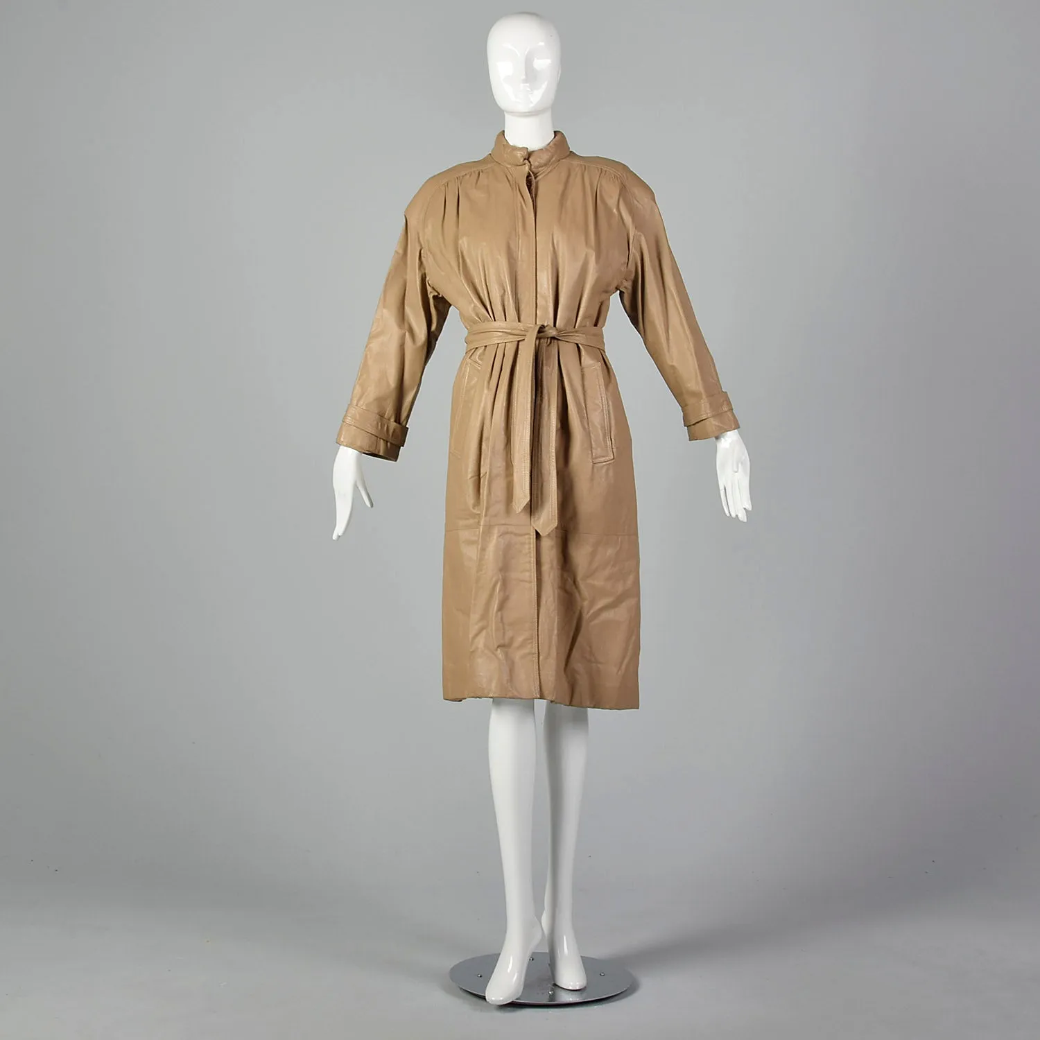 Medium Fendi 1980s Leather Trench Coat