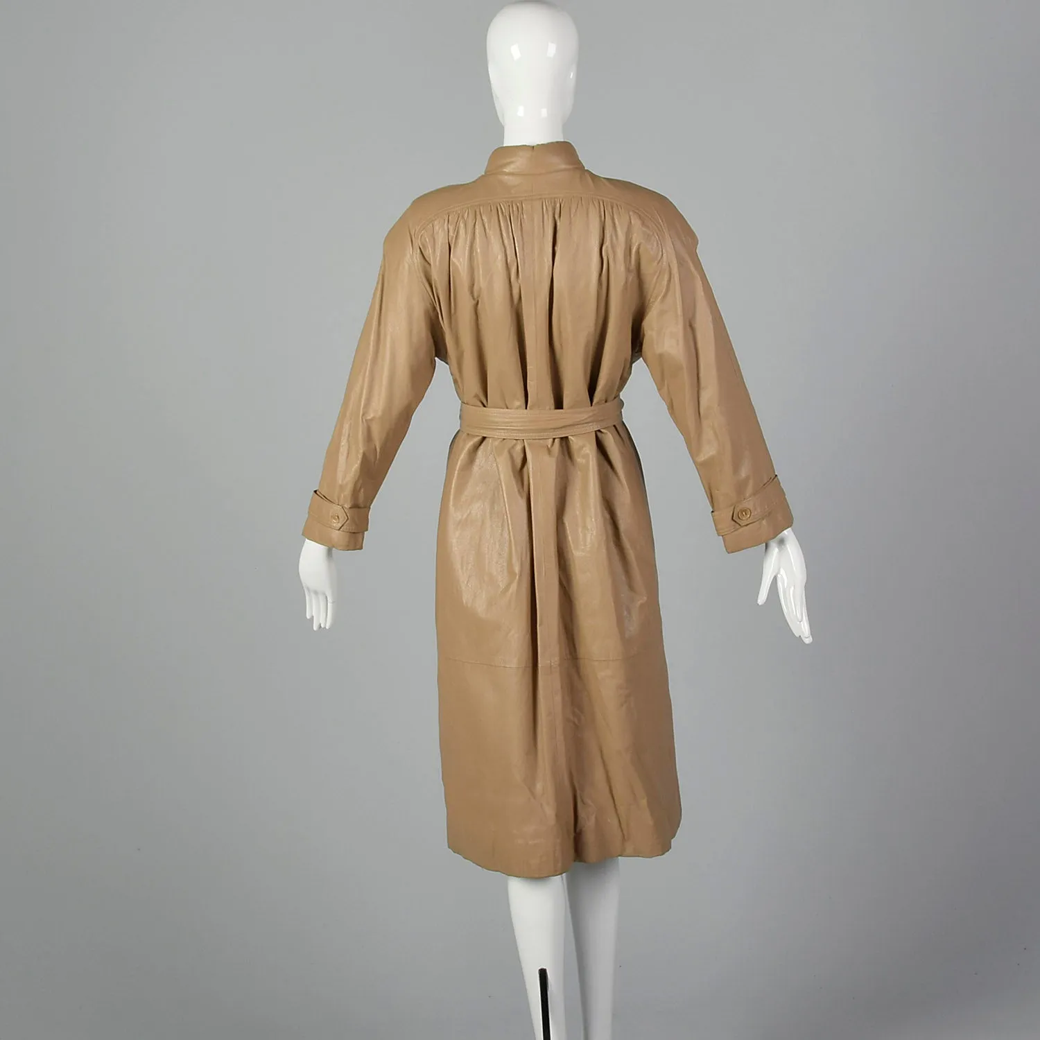 Medium Fendi 1980s Leather Trench Coat