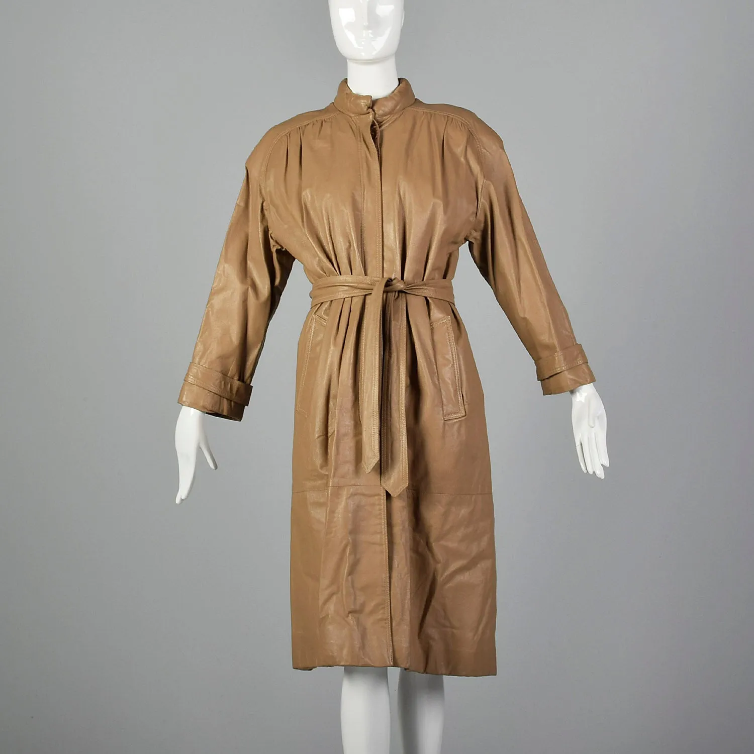 Medium Fendi 1980s Leather Trench Coat