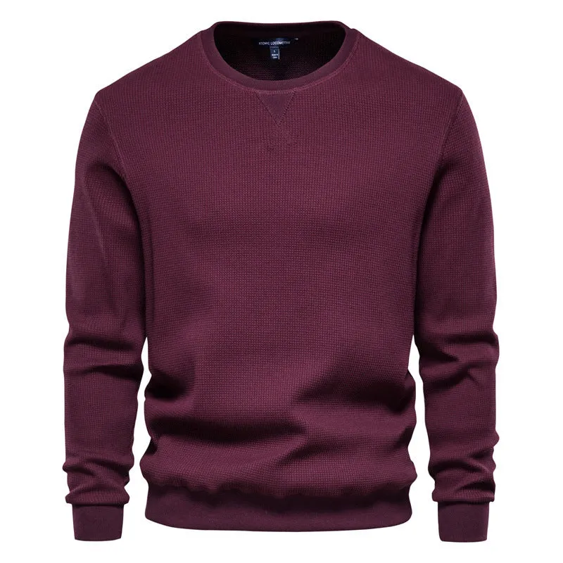 Men's Casual Slim Fit Basic Knitted Thermal Crew-Neck Pullover Sweater-98505