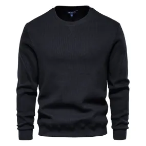 Men's Casual Slim Fit Basic Knitted Thermal Crew-Neck Pullover Sweater-98505